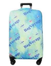 Чехол для чемодана 2024-2 Вояж зел.M