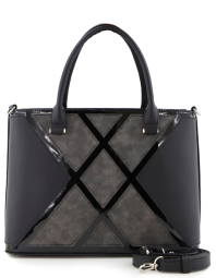 Сумка женская Оливи 1217 черн/сер.замш