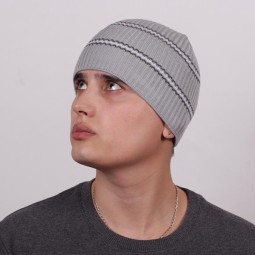 Шапка мужская Sharpey Б-1 св.сер/антр/бел