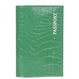 Обложка на паспорт зел/крок/лак