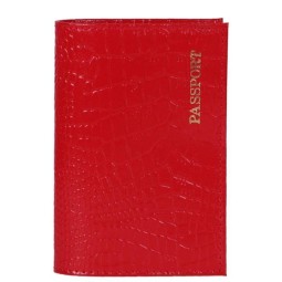 Обложка на паспорт красн/крок/лак