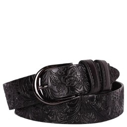 Ремень цветы 40 черн (125) Sharpey