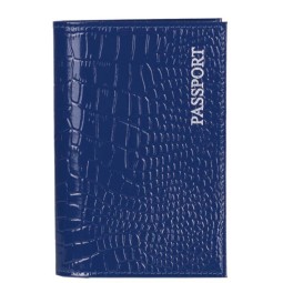 Обложка на паспорт син/крок/лак