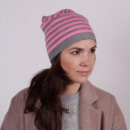 Шапка молодежная Sharpey Т-2820П сер/яр.роз