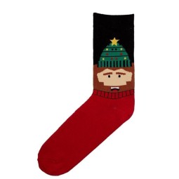 Носки Дед Мороз м.908 дед в шапке бордо