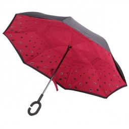 Зонт-трость FJ 120007 кошки в горошке красн