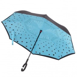 Зонт-трость FJ 120008 кошки в горошке голуб