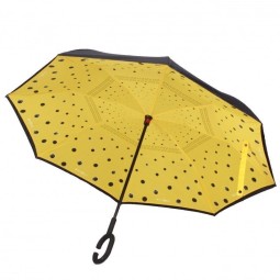 Зонт-трость FJ 120009 кошки в горошке желт