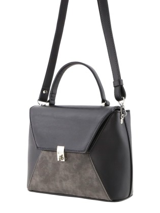Сумка женская Оливи 1219 черн/сер.замш
