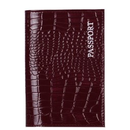 Обложка на паспорт бордо/крок/лак