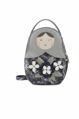 Рюкзак Оливи 1284 сер/син(Матрешка)