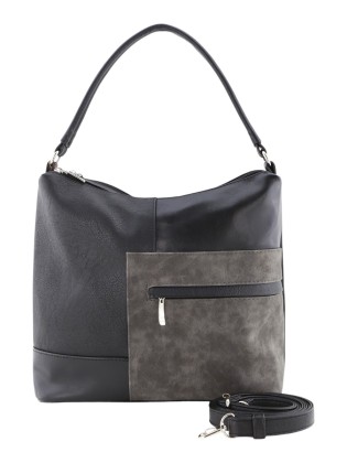 Сумка женская Оливи 1259 черн/сер.замш.сер