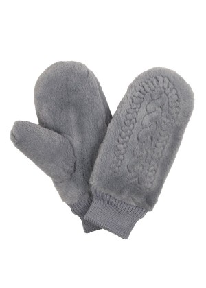 Варежки Снегурочка резин/косички сер 