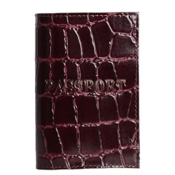 Обложка на паспорт бордо/череп/лак