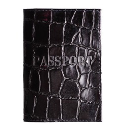 Обложка на паспорт черн/череп/лак