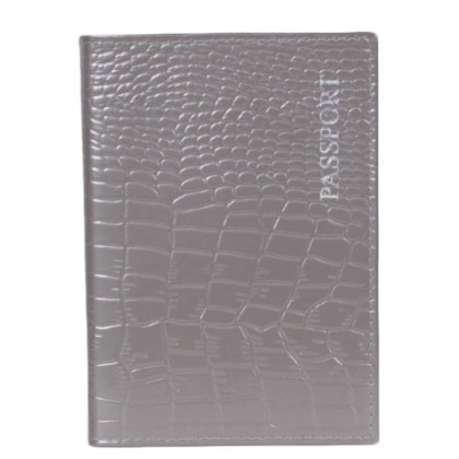 Обложка на паспорт сереб/крок/лак
